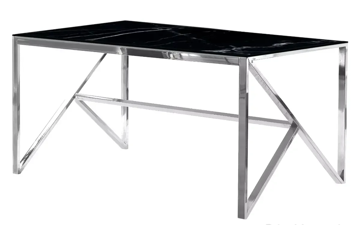 Table et chaise blanc marbre noir DIA