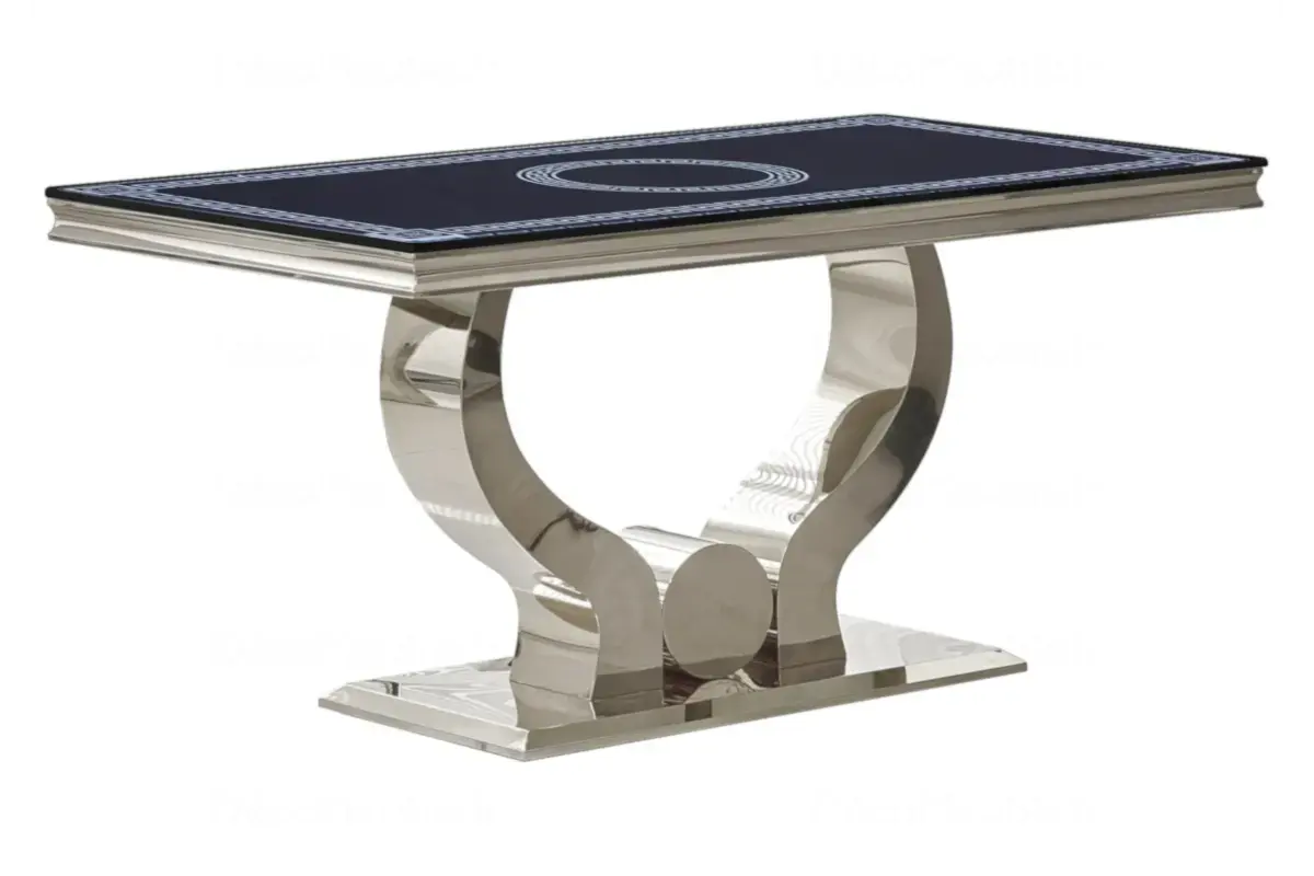 Table à manger versace argent NEA Swedzo-Meuble