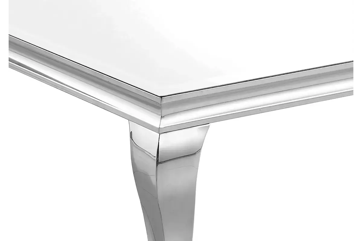 Table basse argentée verre blanc NEO Swedzo-Meuble