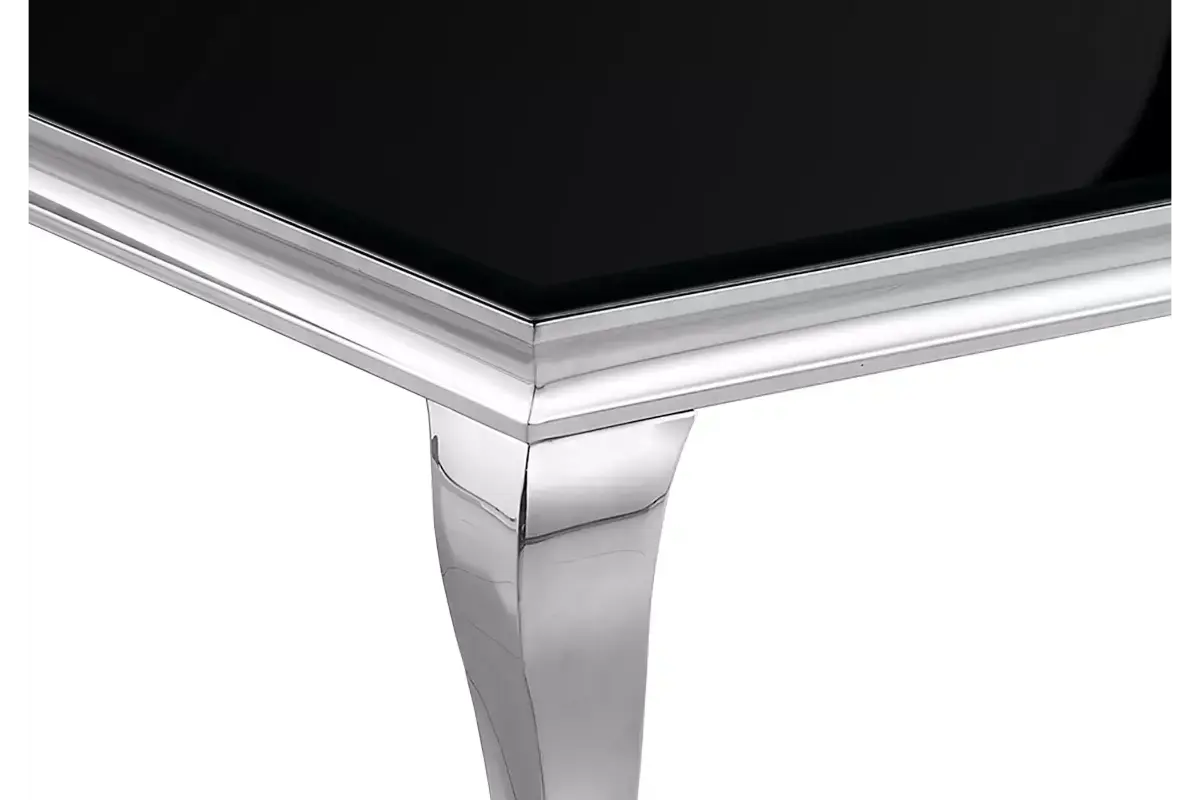 Table basse argentée verre noir NEO Swedzo-Meuble