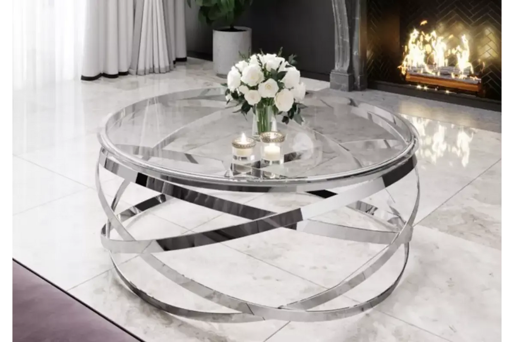 Table basse ronde en verre EVO