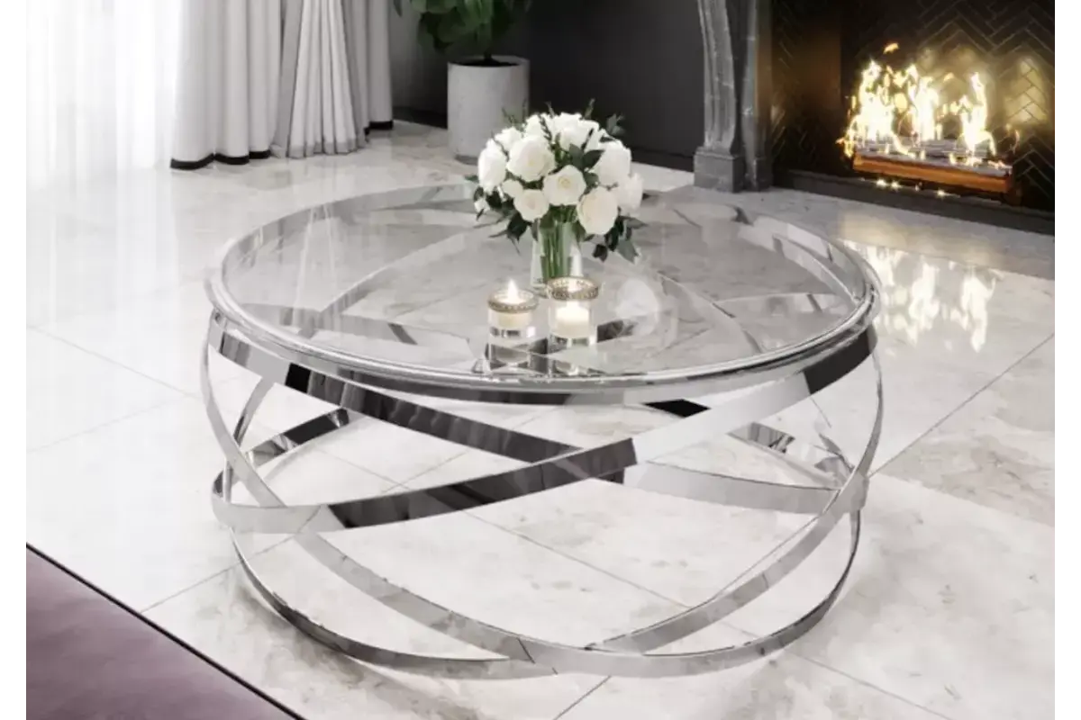 Table basse ronde en verre EVO Swedzo-Meuble