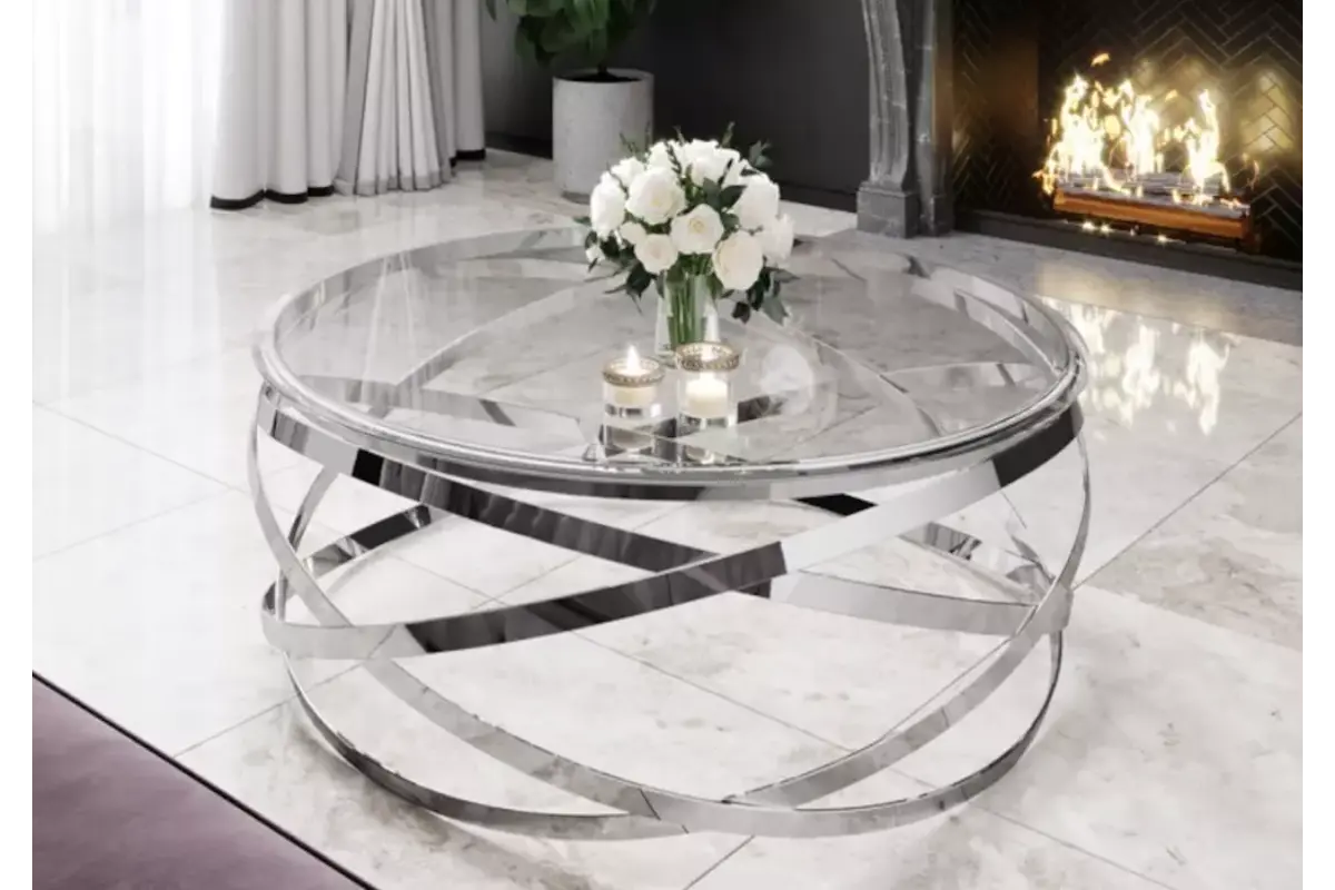 Table basse ronde en verre EVO