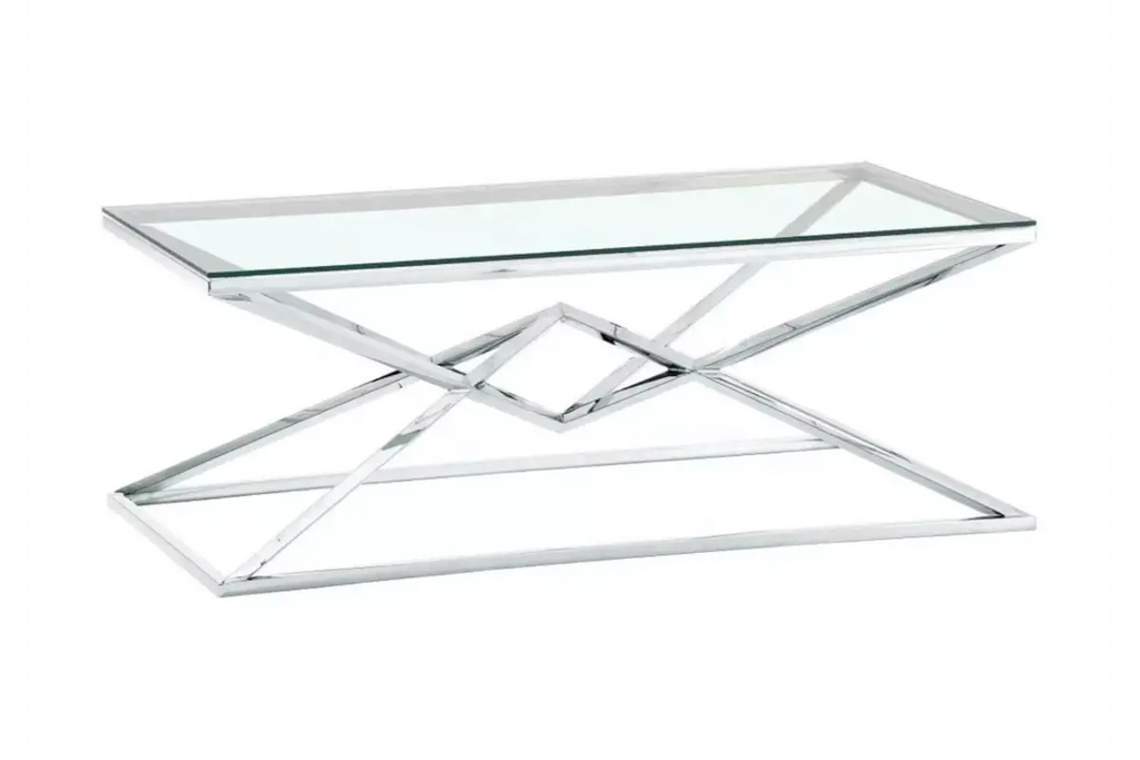 Table basse design argenté LUXOR