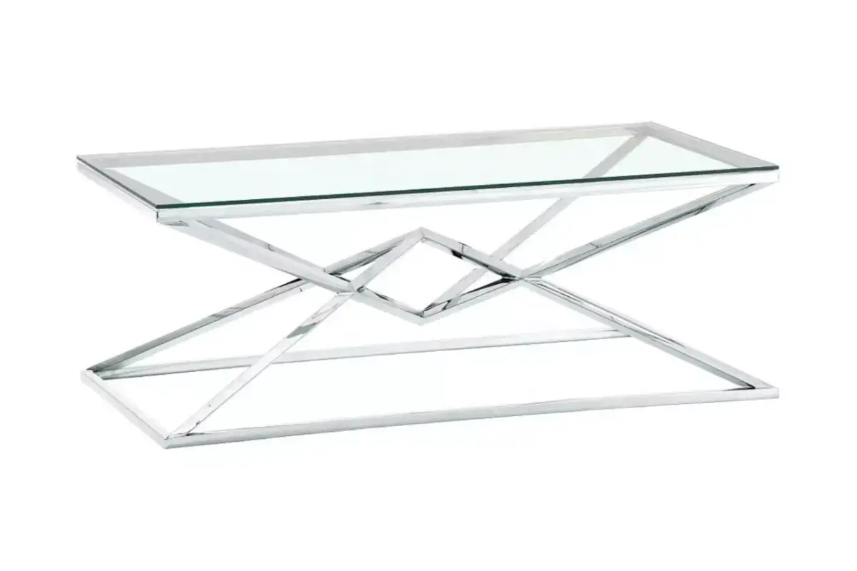 Table basse design argenté LUXOR Swedzo-Meuble