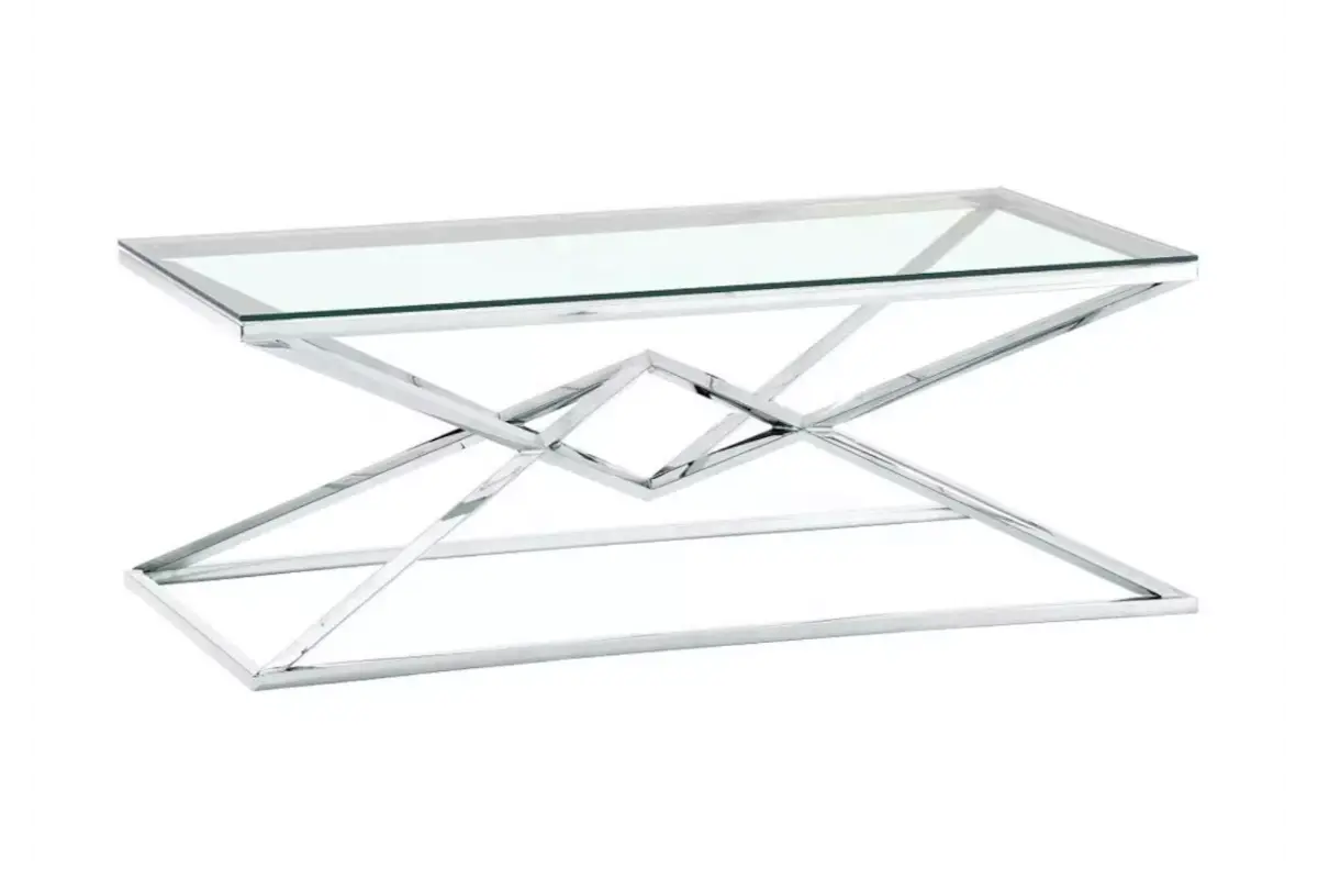 Table basse design argenté LUXOR