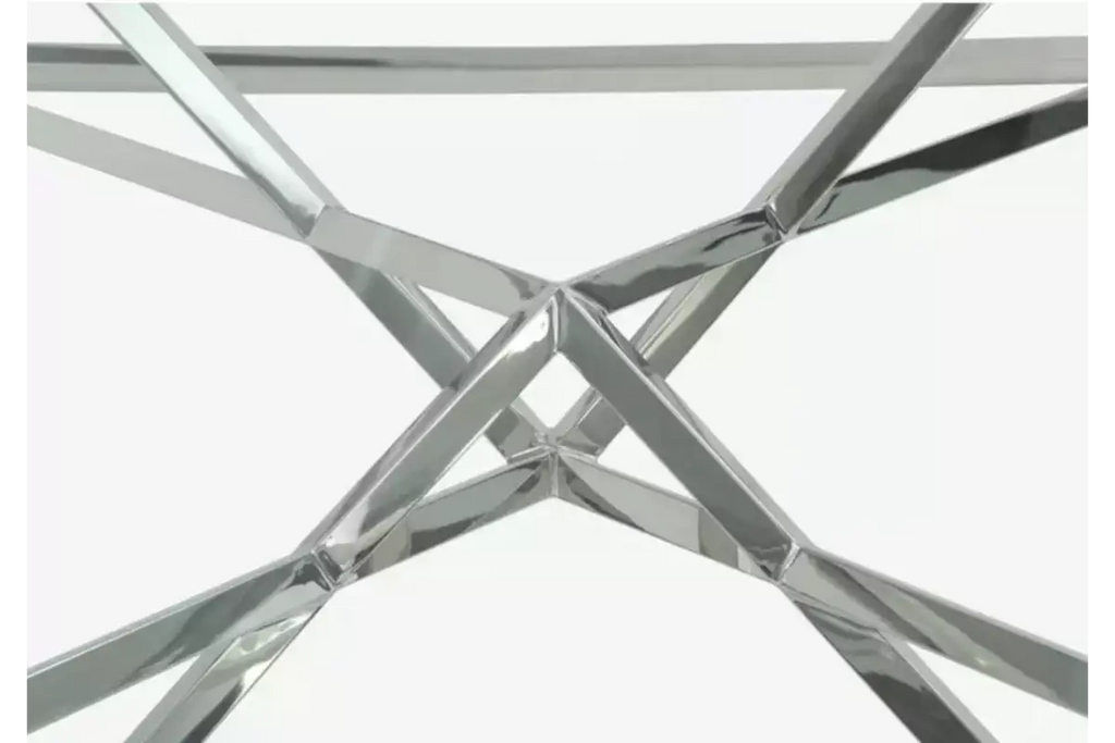 Table basse argentée marbre blanc LUXOR