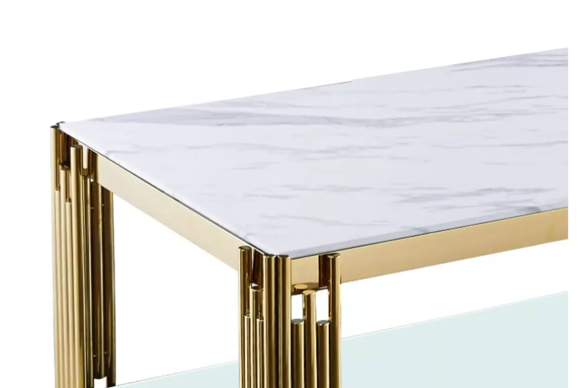 Table basse doré marbre blanc éVE