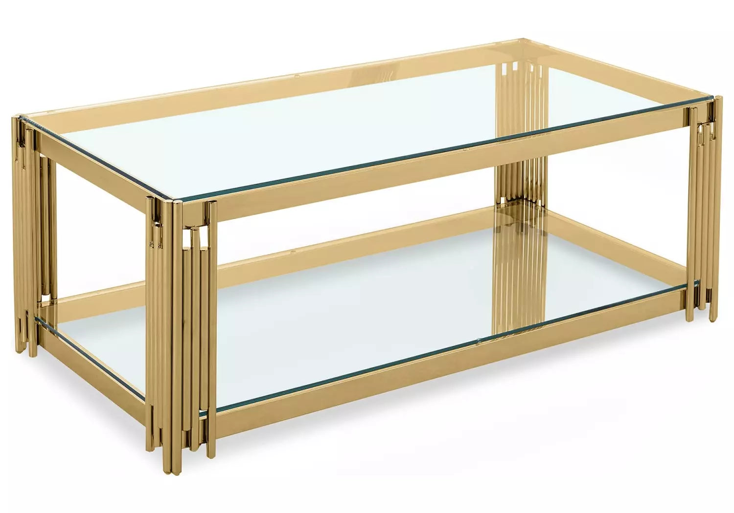 Table basse doré verre trempé éVE