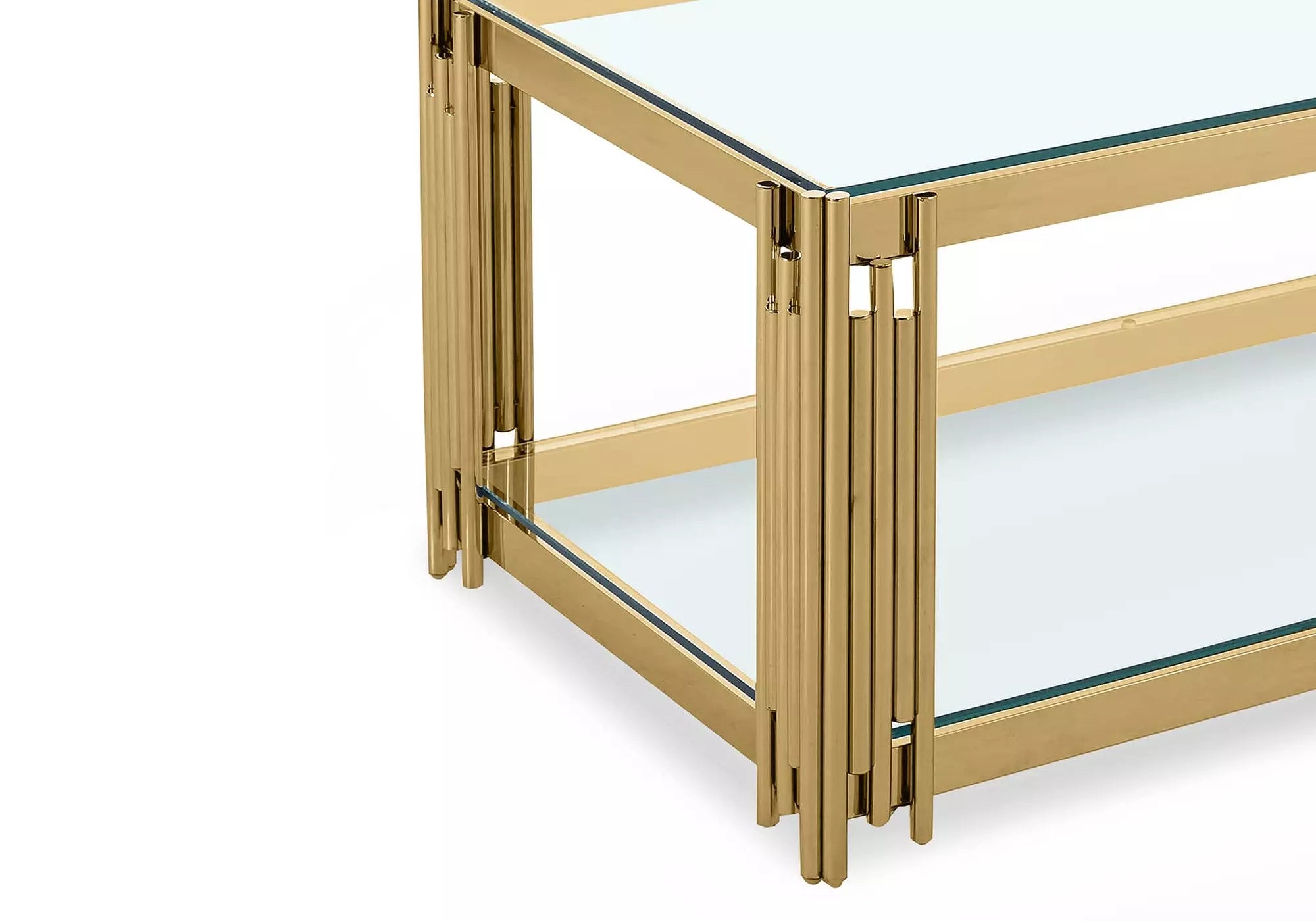 Table basse doré verre trempé éVE