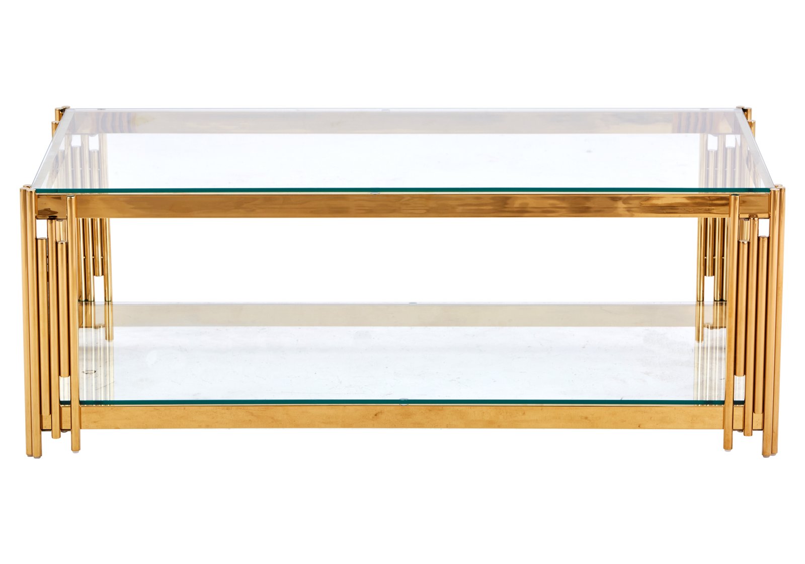 Table basse doré verre trempé éVE