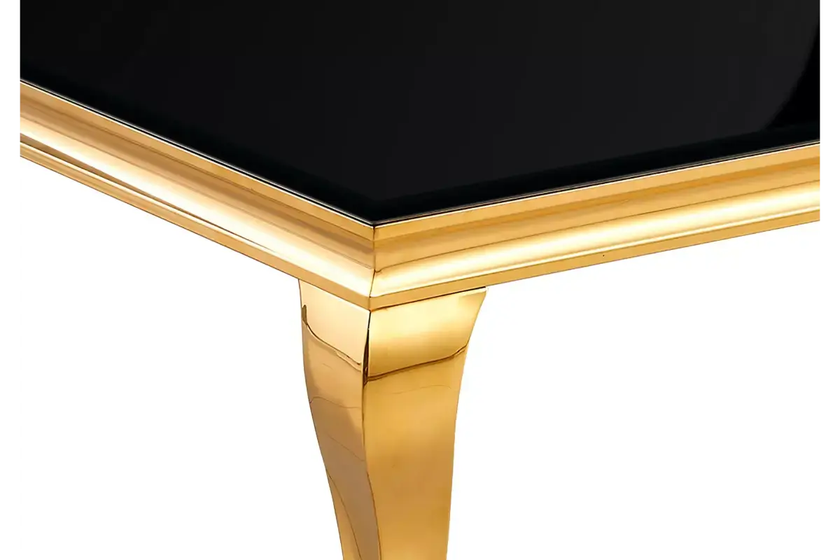 Table basse dorée verre noir NEO Swedzo-Meuble