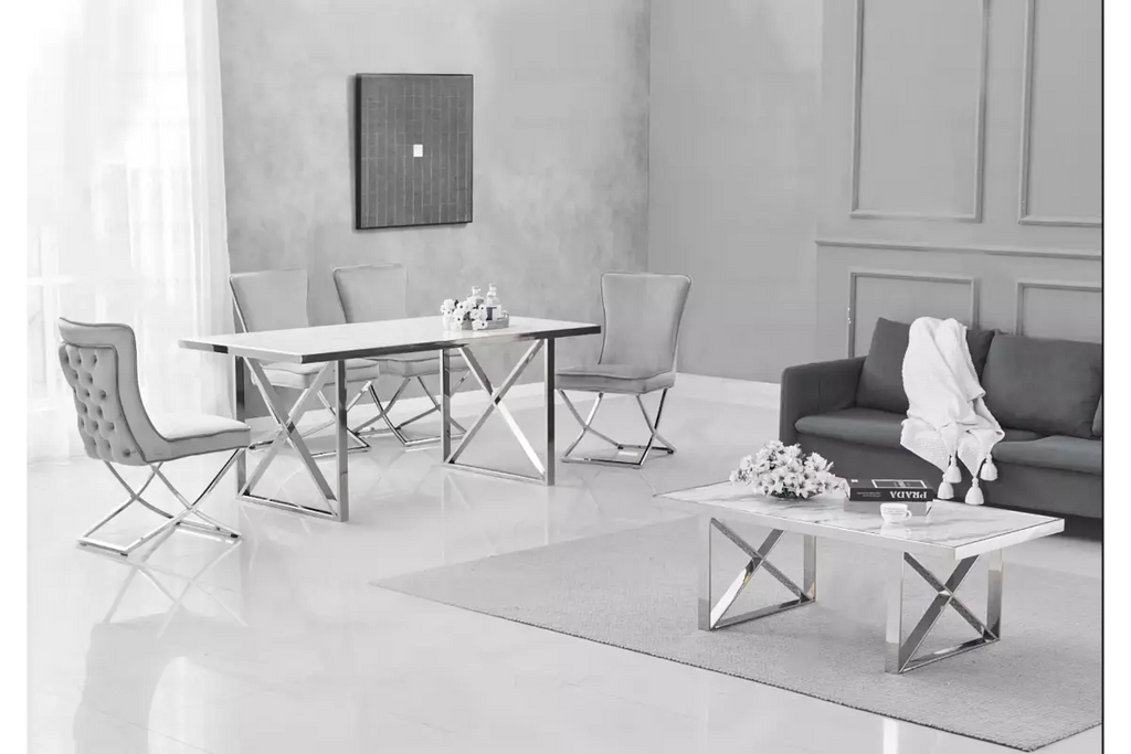 Table é manger marbre blanc CLARA