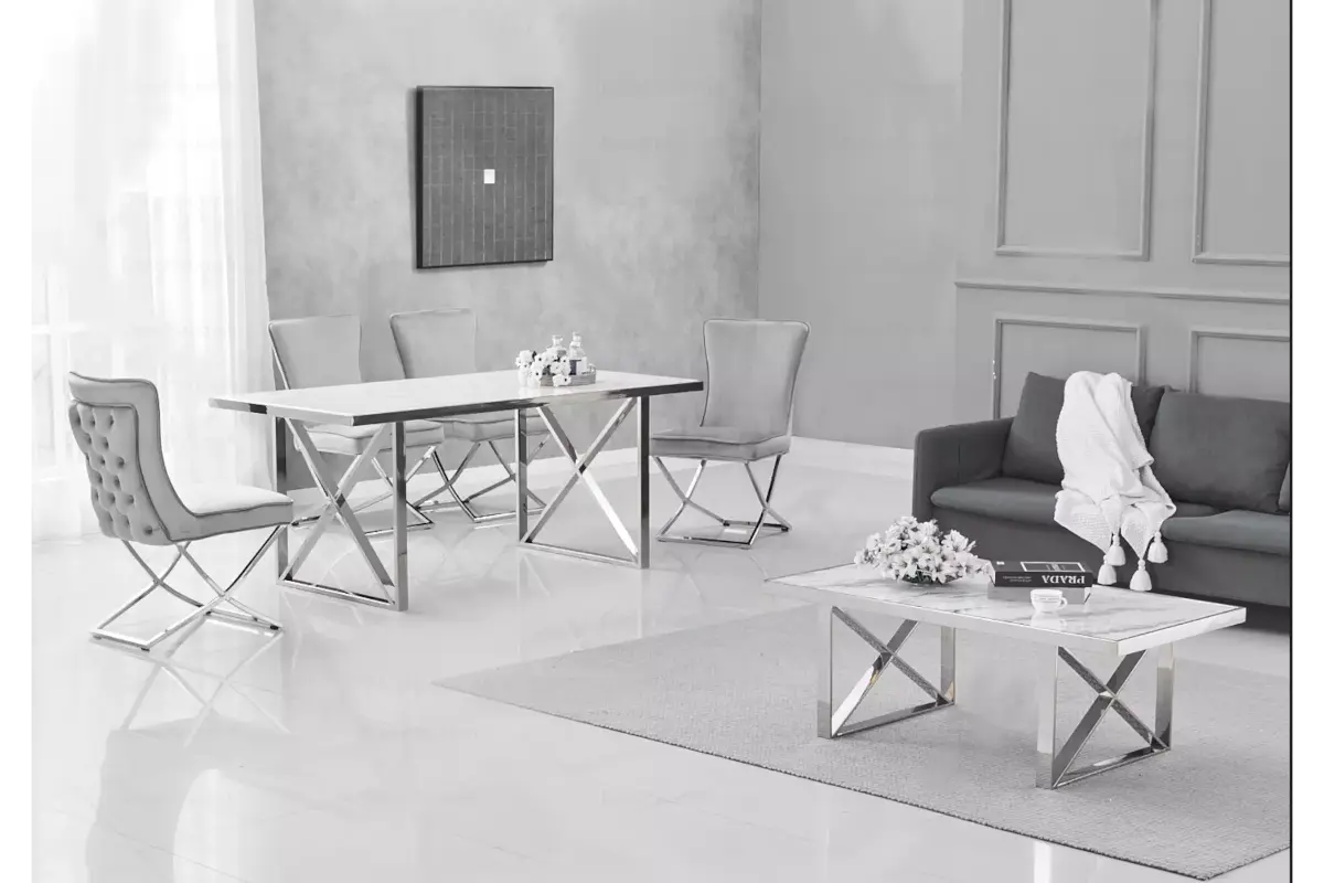 Table é manger marbre blanc CLARA