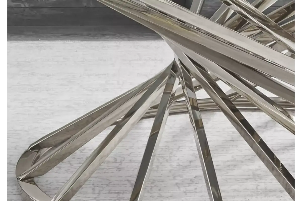 Table basse ronde marbre noir argent RUBY