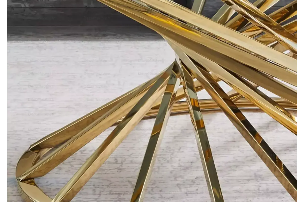 Table basse ronde marbre noir doré RUBY