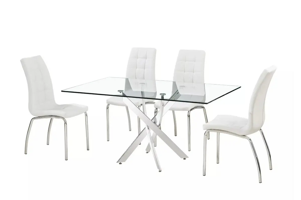 Table repas et chaises blanches DESIGN