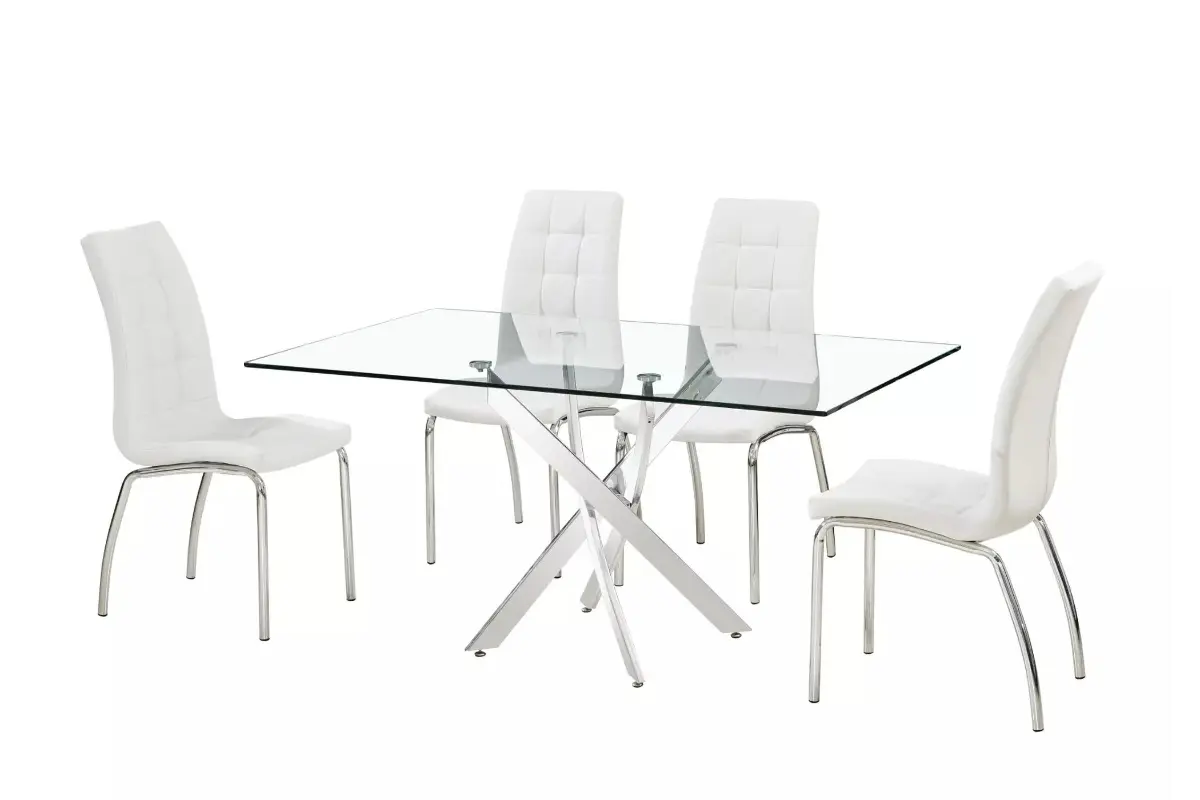 Table repas et chaises blanches DESIGN