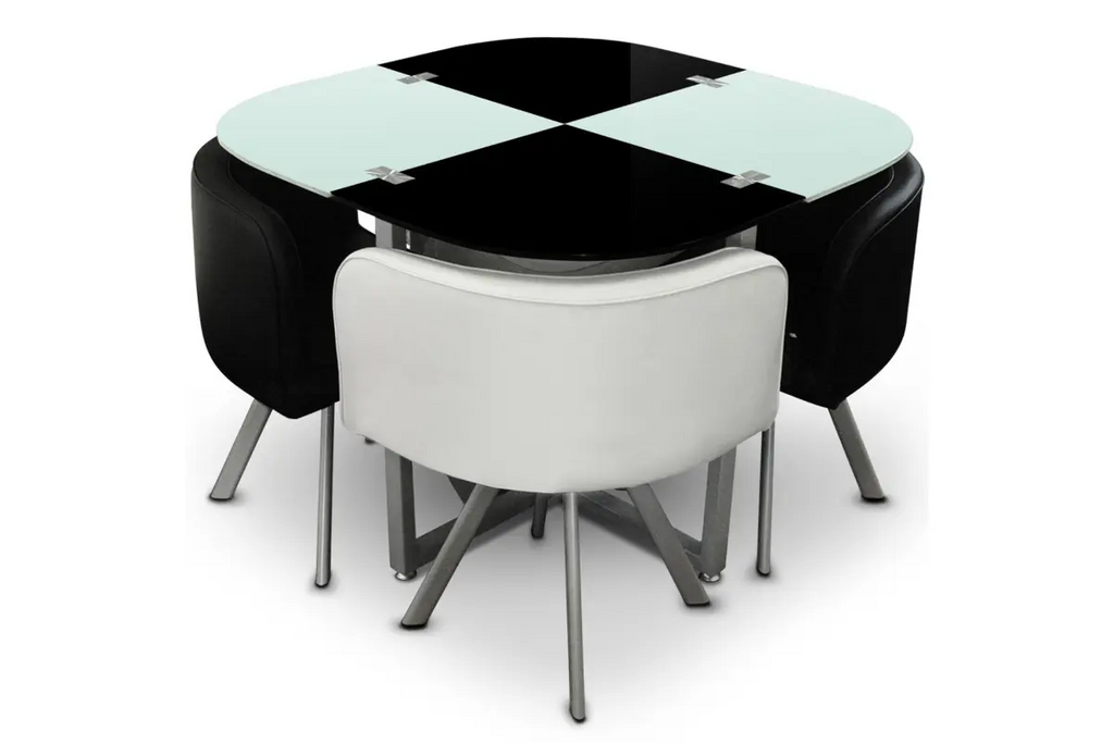 Table manger 4 chaises noir SPACE