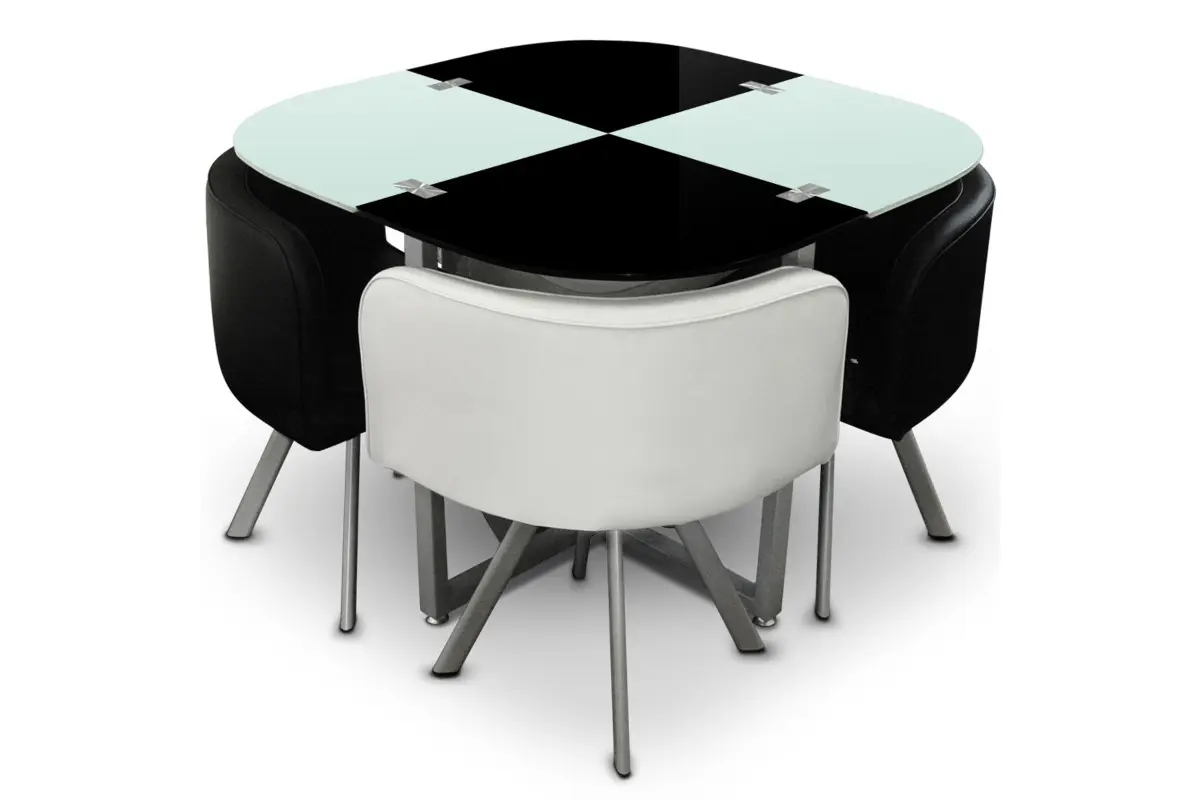 Table manger 4 chaises noir SPACE