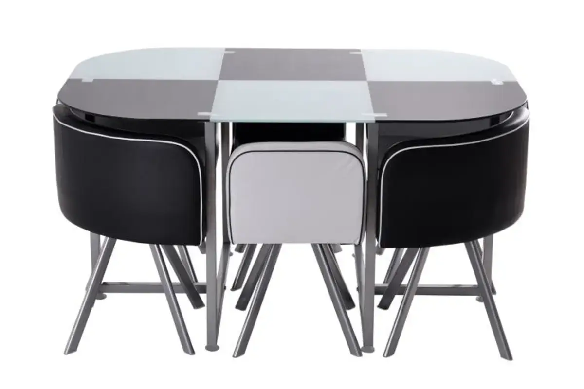Table manger 6 chaises noir SPACE Swedzo-Meuble