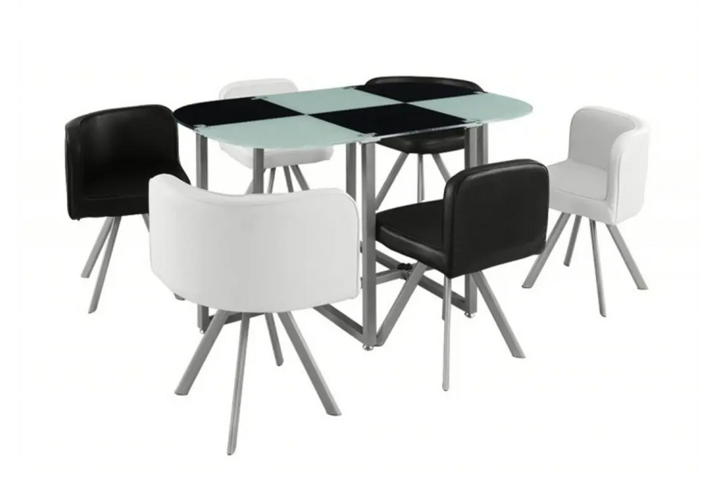 Table manger 6 chaises noir SPACE