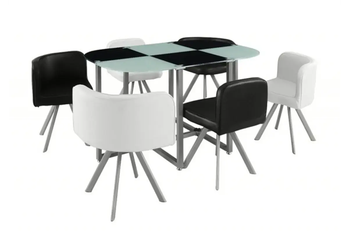 Table manger 6 chaises noir SPACE Swedzo-Meuble