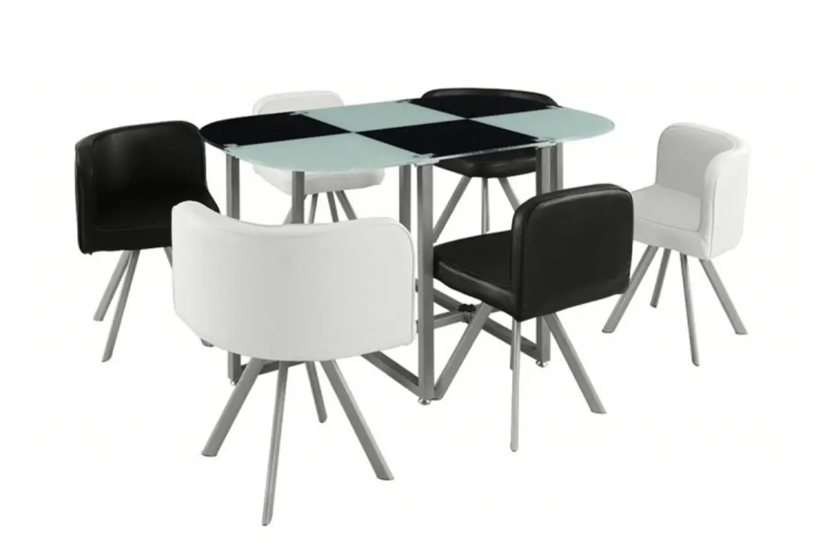 Table manger 6 chaises noir SPACE