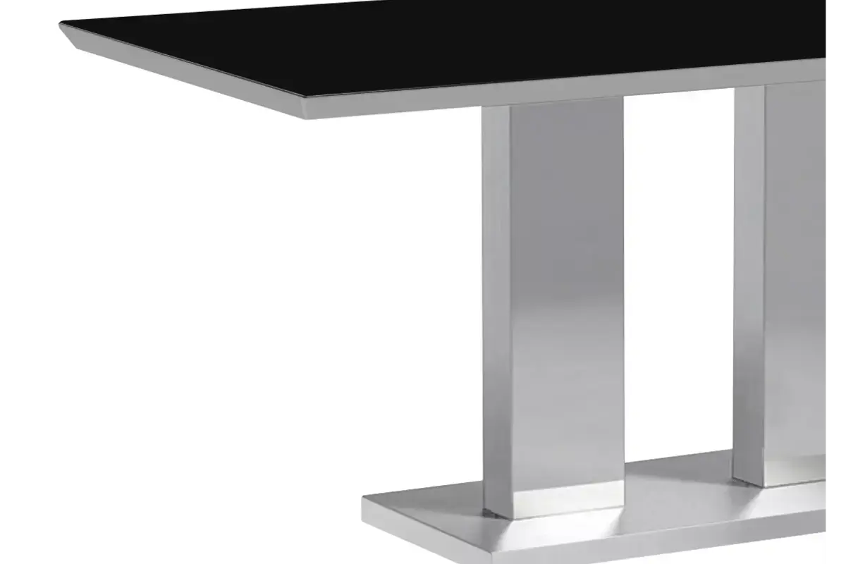 Table manger chromé verre trempé IZA Swedzo-Meuble