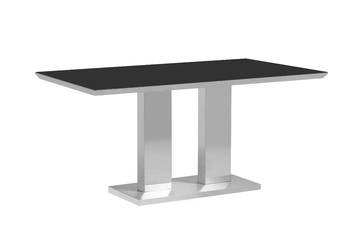 Table manger chromé verre trempé IZA Swedzo-Meuble