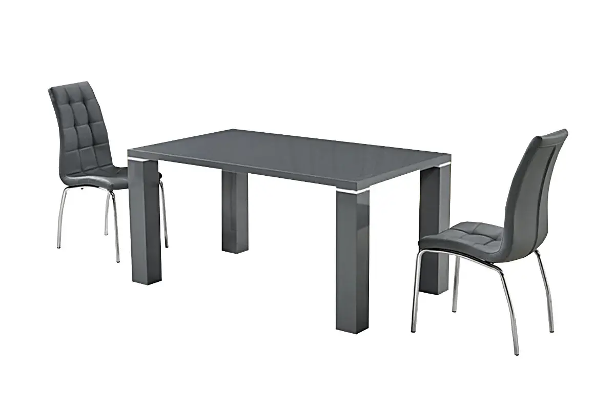 Table manger laqué gris UGO Swedzo-Meuble