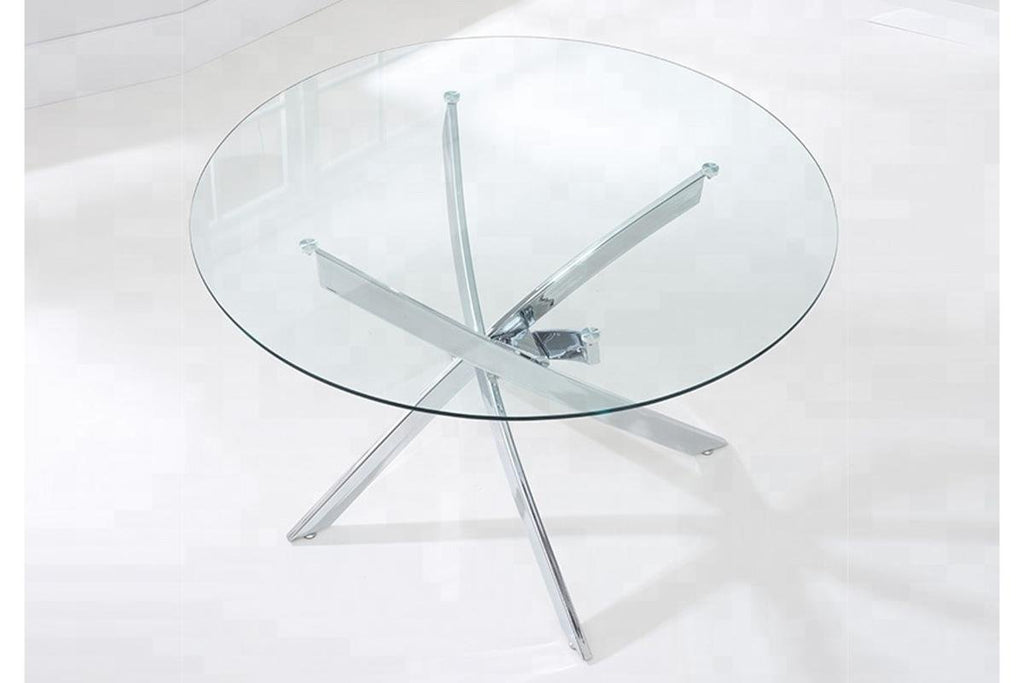 Table ronde et chaises chromes DESIGN