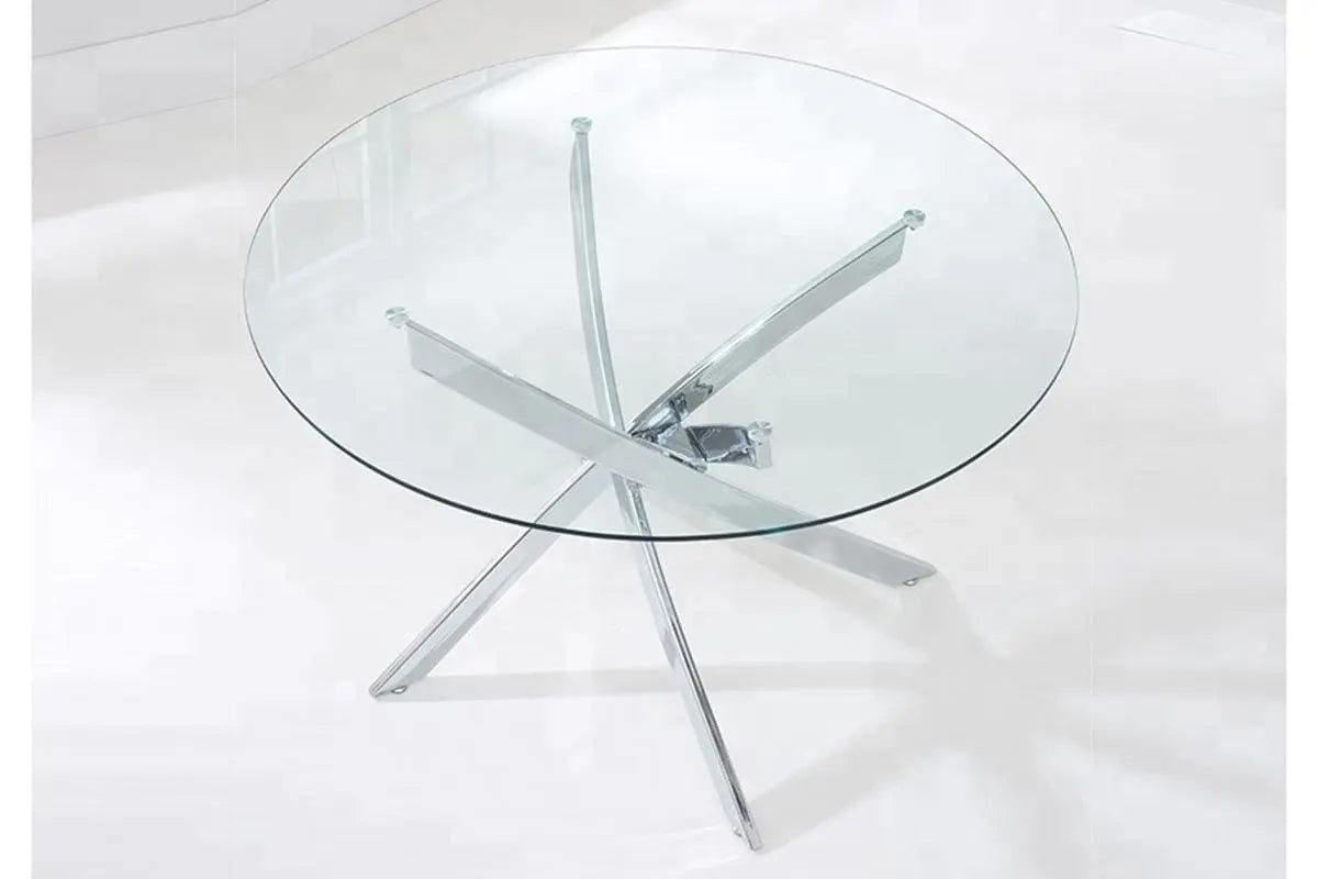 Table ronde et chaises chromes DESIGN Swedzo-Meuble