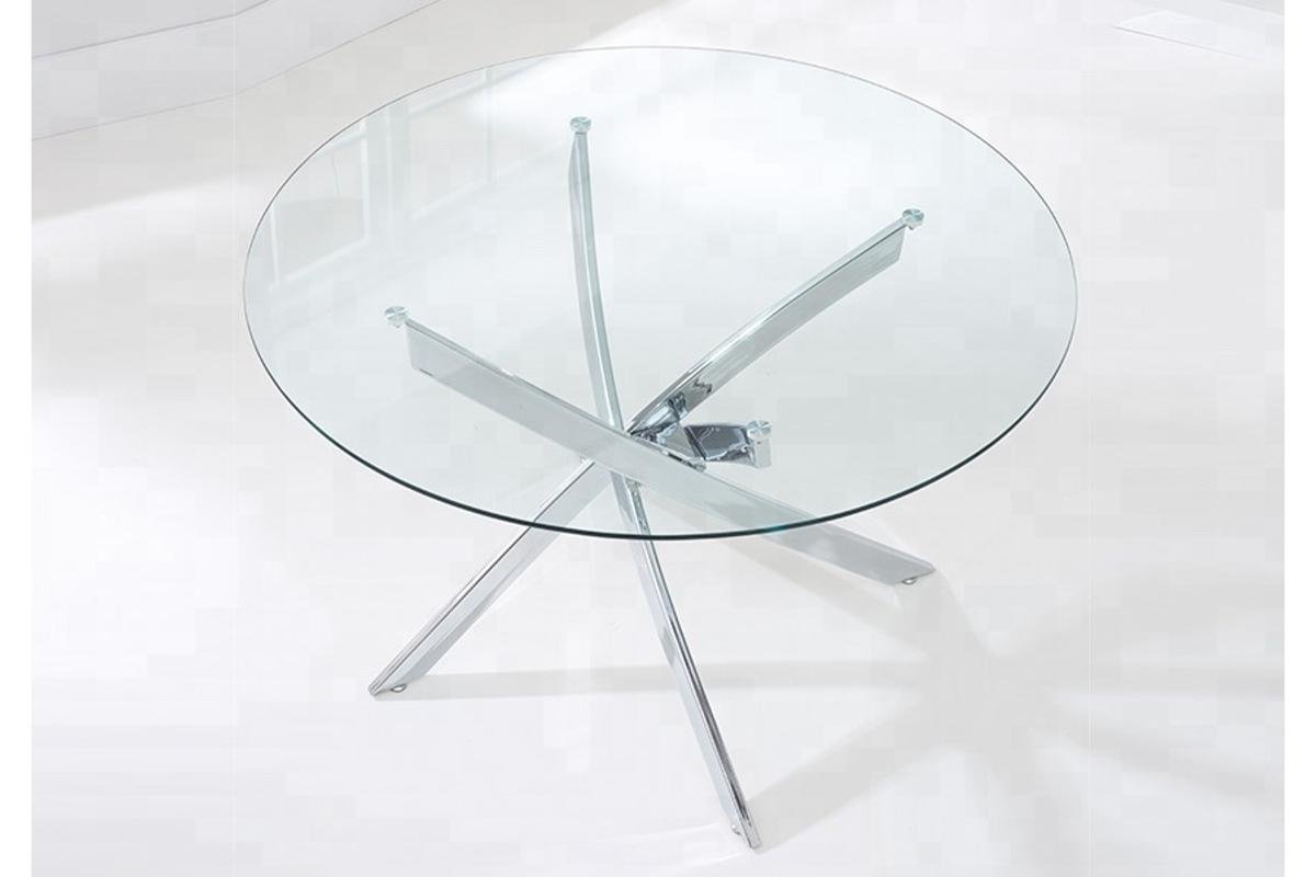 Table ronde et chaises chromes DESIGN