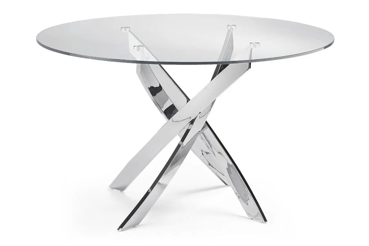 Table ronde et chaises chromes DESIGN Swedzo-Meuble