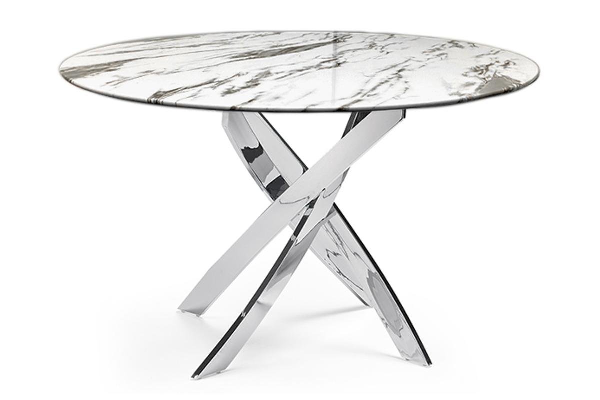 Table ronde et chaises marbre blanc DESIGN