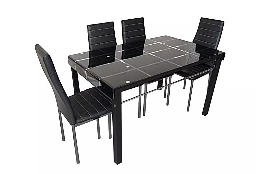 Table repas et chaises noires TAO
