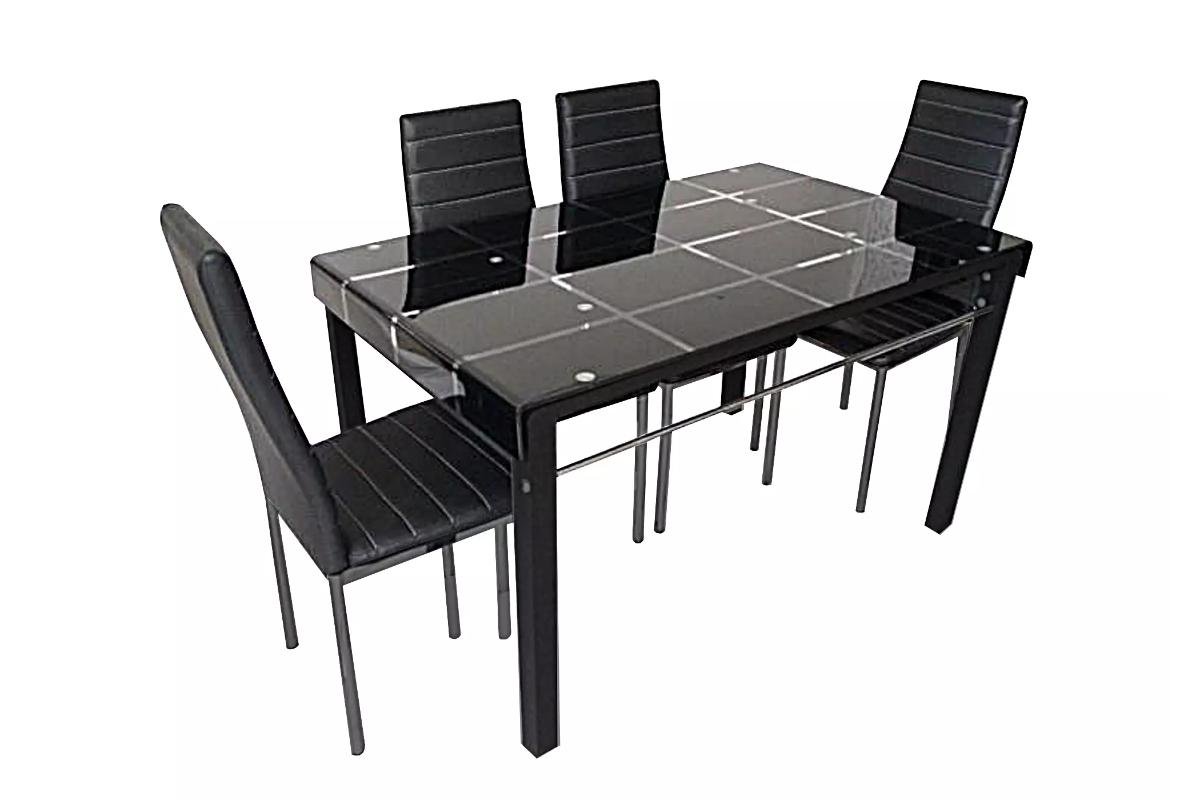 Table repas et chaises noires TAO