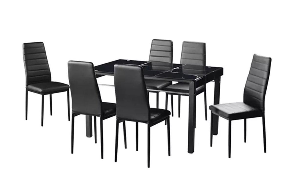 Table repas et chaises noires TAO