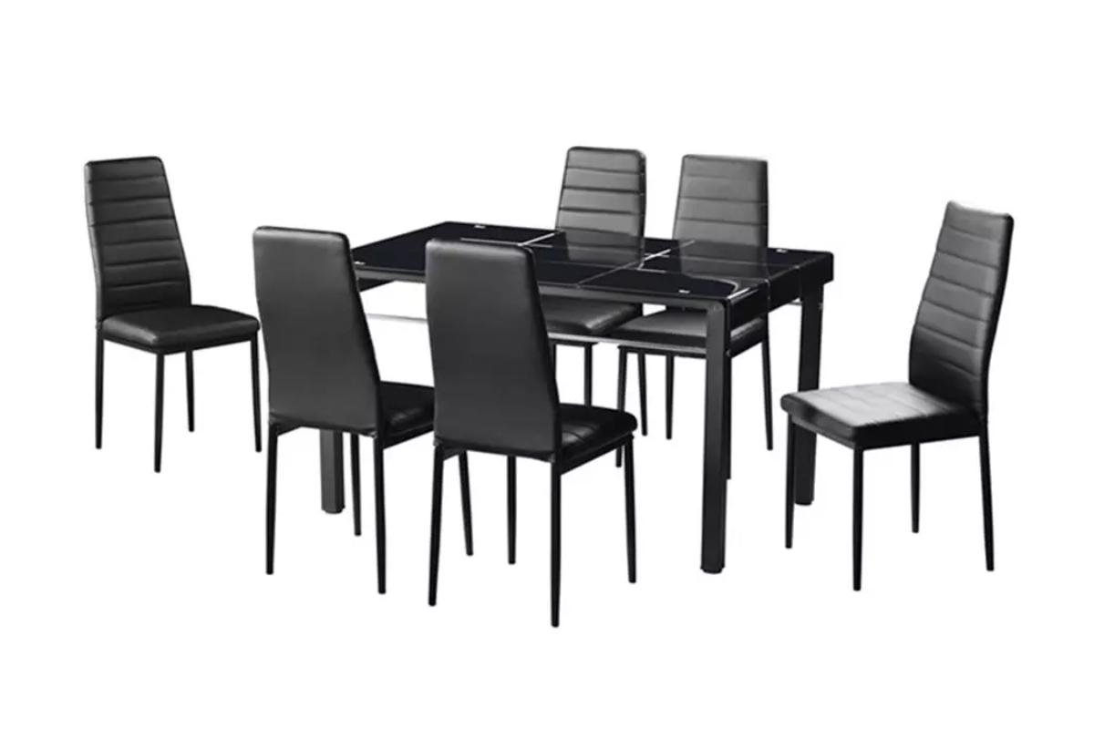 Table repas et chaises noires TAO