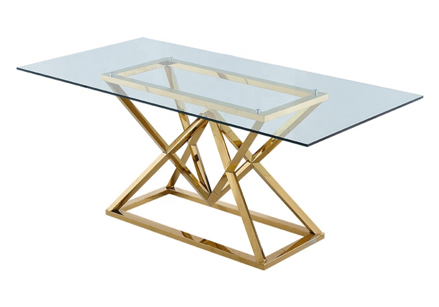 Table é manger et chaises dorée noire LUXOR