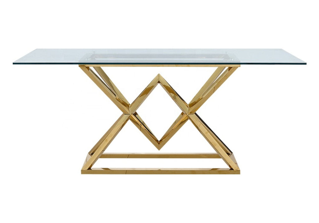 Table é manger et chaises dorée noire LUXOR