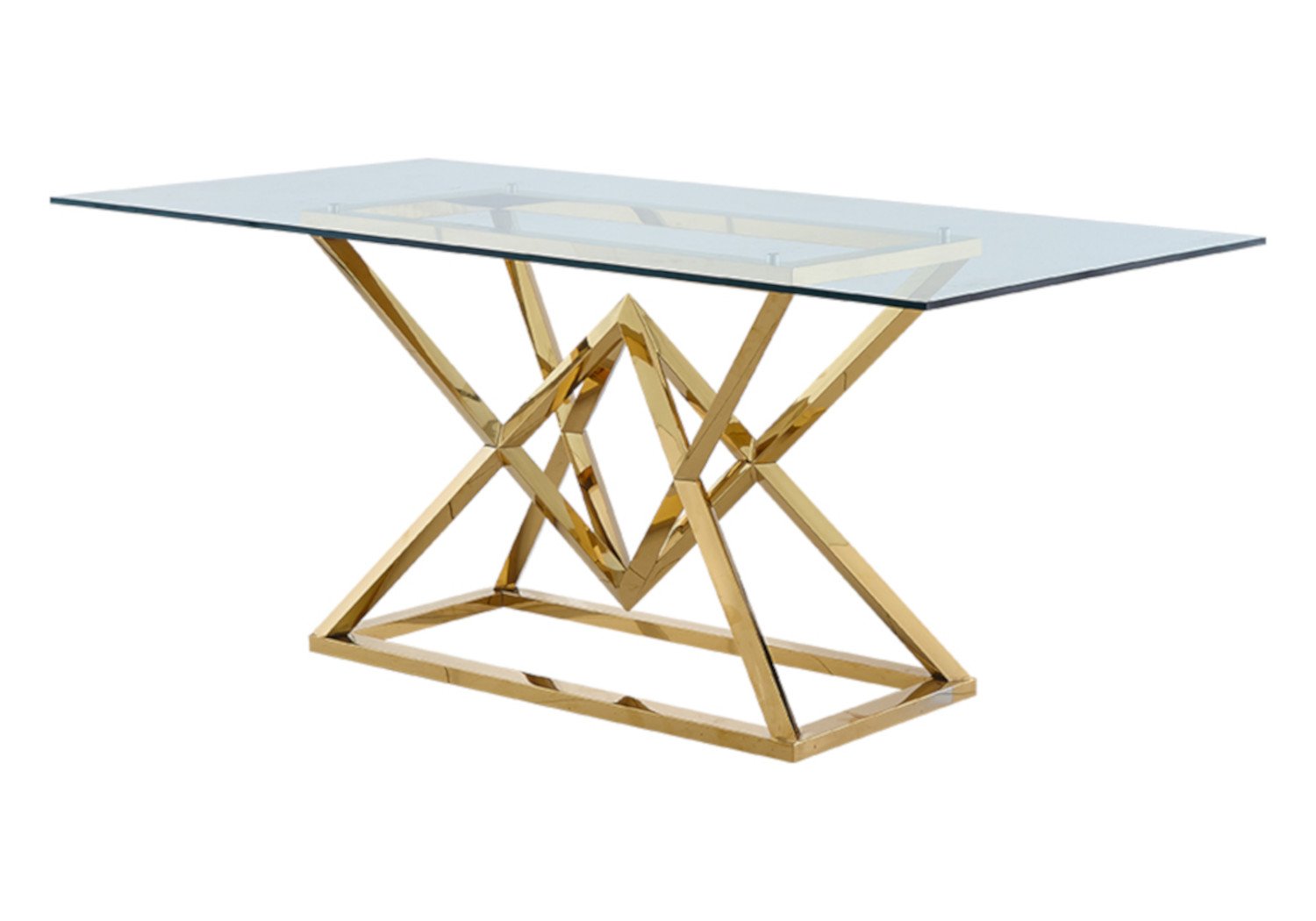 Table é manger et chaises dorée noire LUXOR