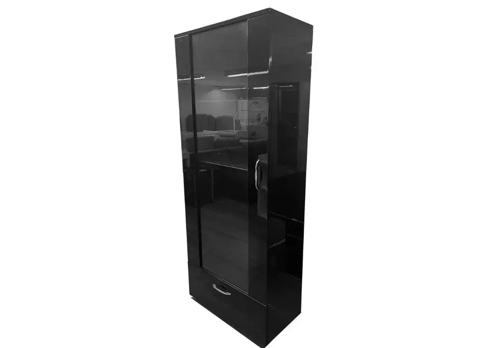 Vitrine LED Bois Laquée REF Swedzo-Meuble