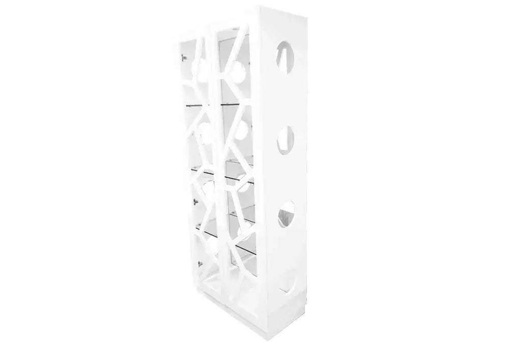 VITRINE DESIGN 2 PORTES EN BOIS LAQUE ET VERRE Swedzo-Meuble