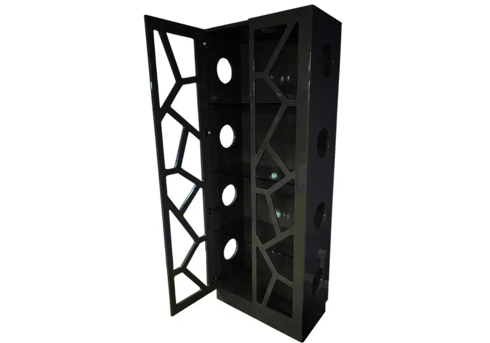 VITRINE DESIGN 2 PORTES EN BOIS LAQUE ET VERRE Swedzo-Meuble