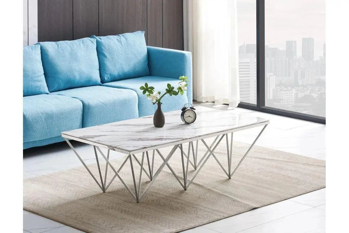 Table Basse EVOL Rectangle  Transparent 130?70 Cm Swedzo-Meuble