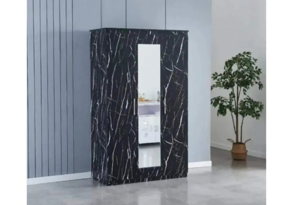 Armoire 3 Portes DANY Effet Marbre Swedzo-Meuble