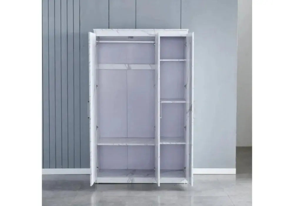 Armoire 3 Portes DANY Effet Marbre Swedzo-Meuble