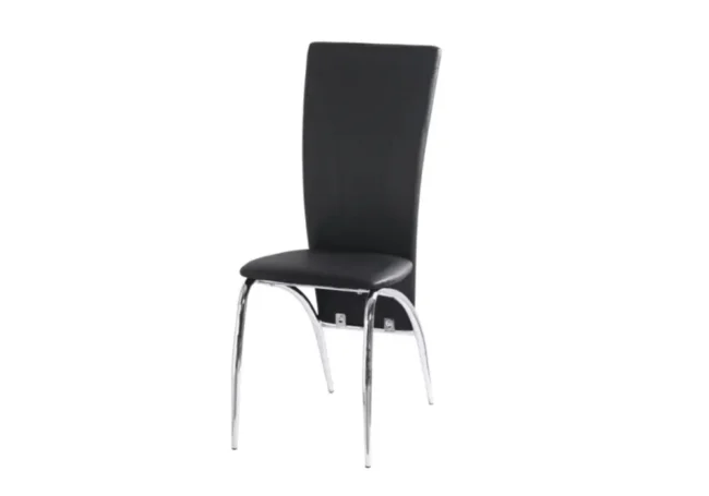 4 chaises Noir pieds Argent